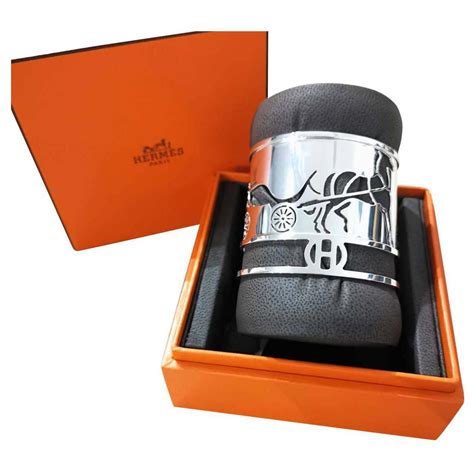 bracelet manchette hermes argent